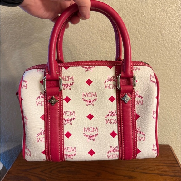 MCM Authentic mini pink white bag Boston - Picture 10 of 16